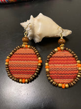 Load image into Gallery viewer, Red Multicolored Lined Earrings
