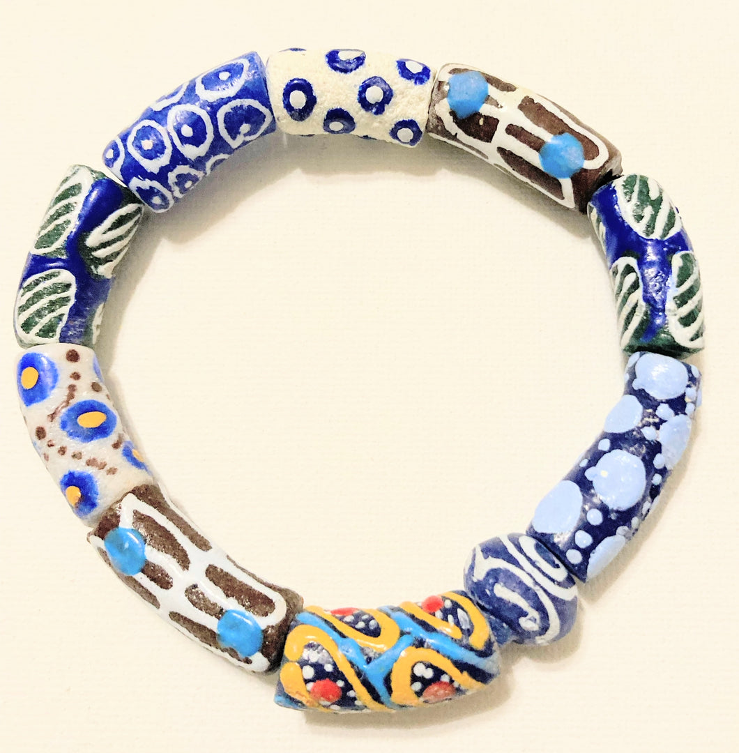 Krobo Stretch Bracelet- Blue