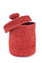 Load image into Gallery viewer, Red Sisal Lidded Container Basket
