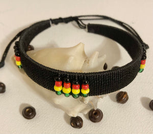 Black threaded beaded bracelet