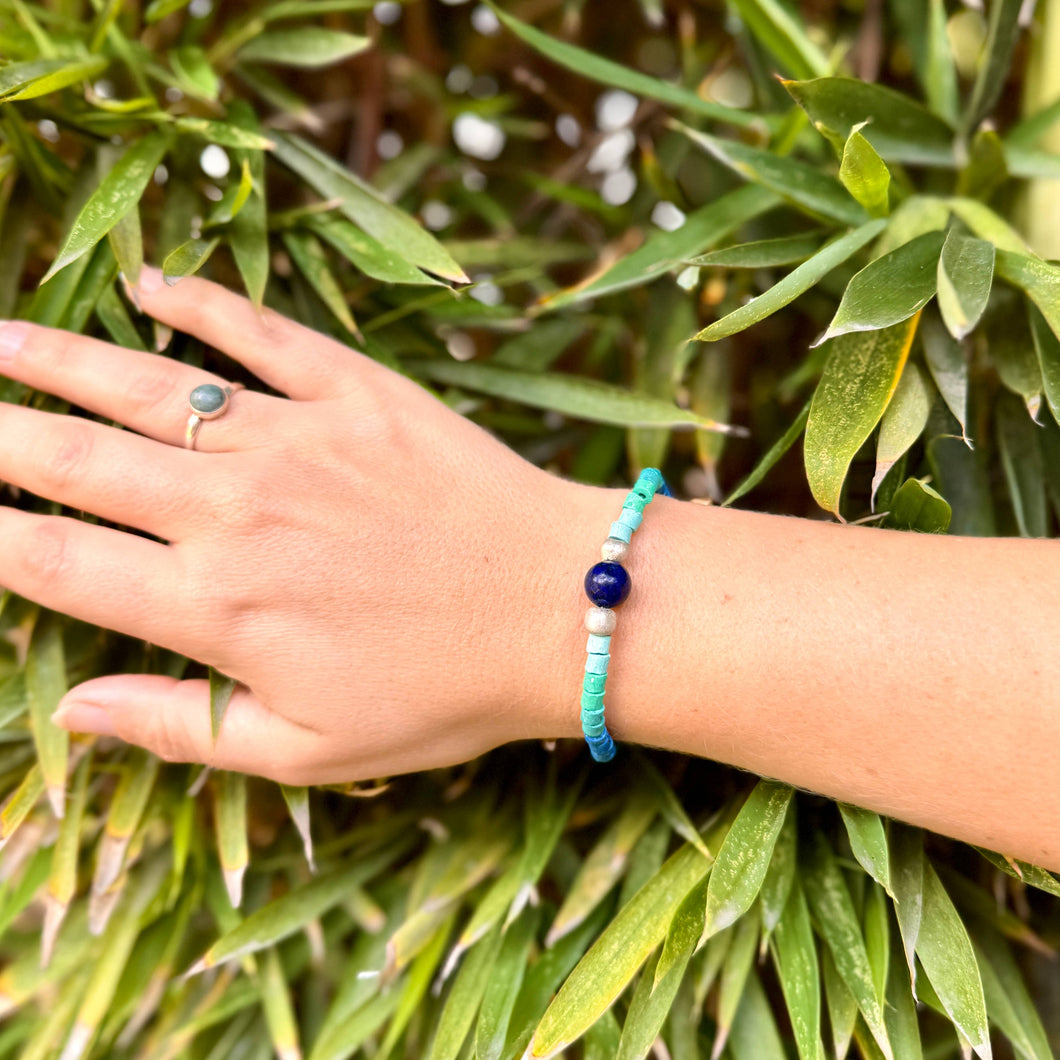 Lapis Lazuli Ceramic Beaded Bracelet