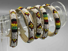 Load image into Gallery viewer, White Beaded Leather Bracelet
