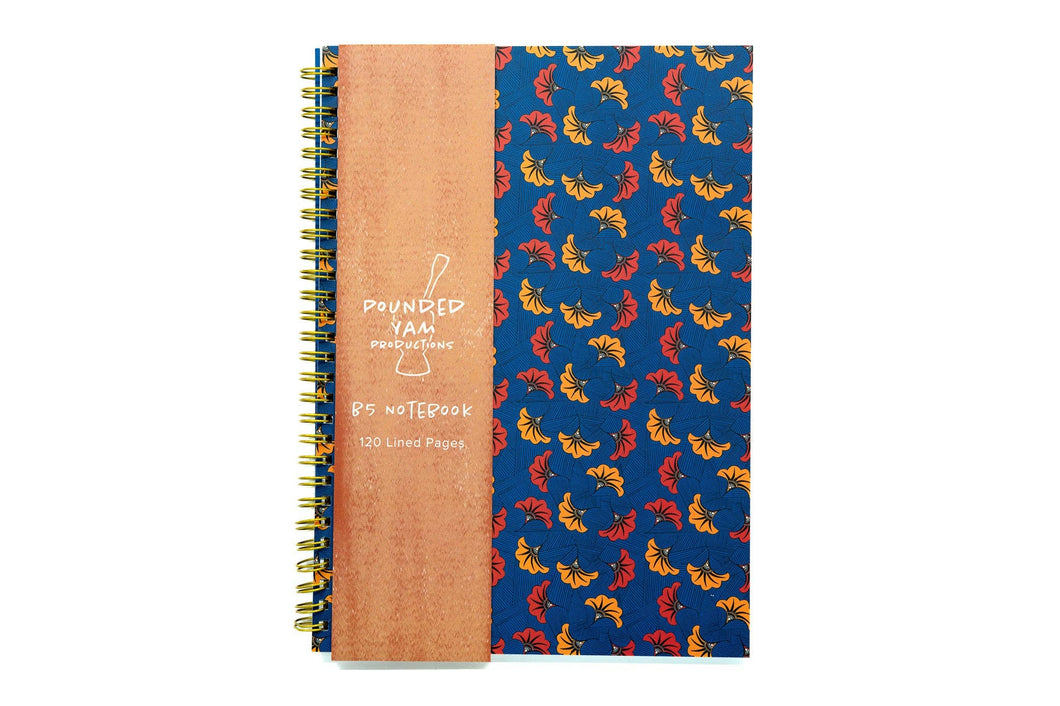 African Print Soft Cover Spiral Notebook - Wedding Flowers