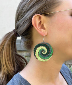 Telephone Wire Earrings: (GREENS)