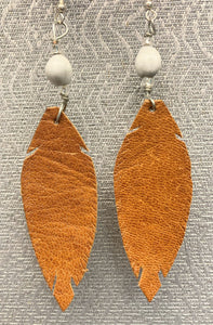 Leather Feather Earrings