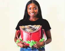 Load image into Gallery viewer, Bronze Maasai Leather Beaded Bag

