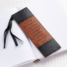 Load image into Gallery viewer, Be Strong Josh. 1:9 Black/ Brown Faux Leather Bookmark
