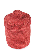 Load image into Gallery viewer, Red Sisal Lidded Container Basket

