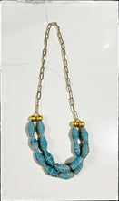 Load image into Gallery viewer, Turquoise Java French Cross Beaded Necklace
