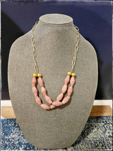 Load image into Gallery viewer, Pink Java French Cross Necklace
