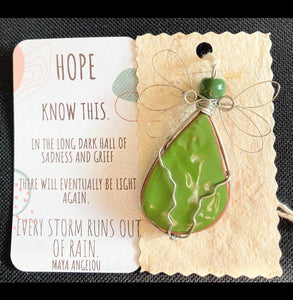 Hope: Giving Angel Ornament (Green)