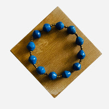 Load image into Gallery viewer, Blue Kenyan Paper Bead Bracelet
