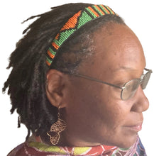 Load image into Gallery viewer, Orange Green Black Beaded Headband
