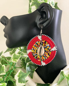 Maasai Beaded Earrings (RED)