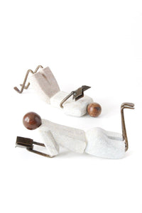 Set of Two Zimbabwean Simple Life Stone and Metal Readers
