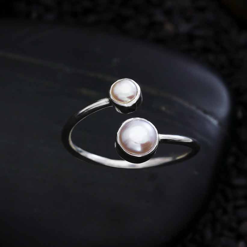 Sterling Silver Pearl Ring  (Adjustable)