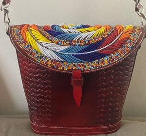 Maasai Leather Beaded Bag