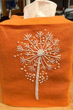 Load image into Gallery viewer, Mustard Color Linen Tissue Box Covers- Hand Embroidered
