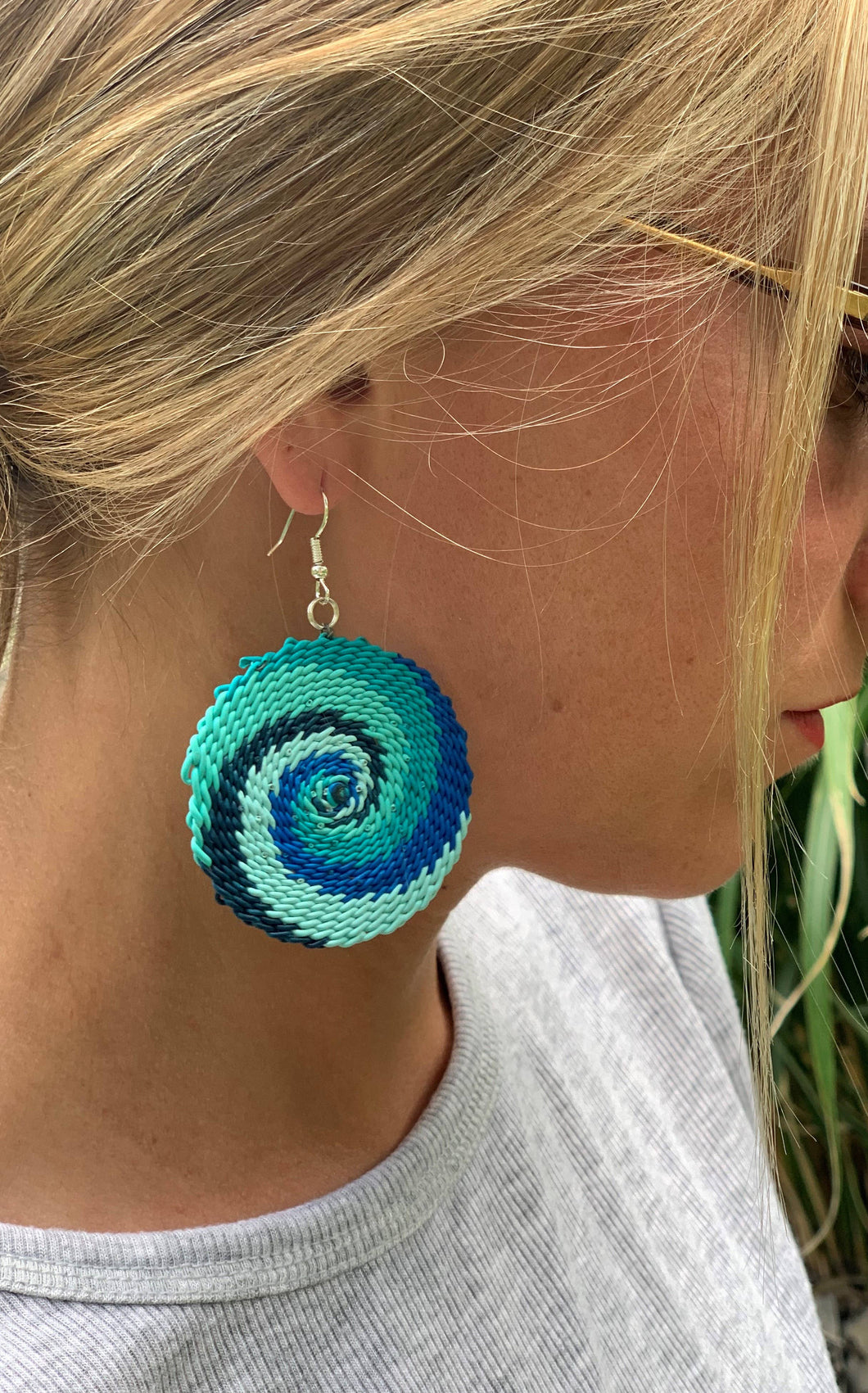 Telephone Wire Earrings: (BLUES)