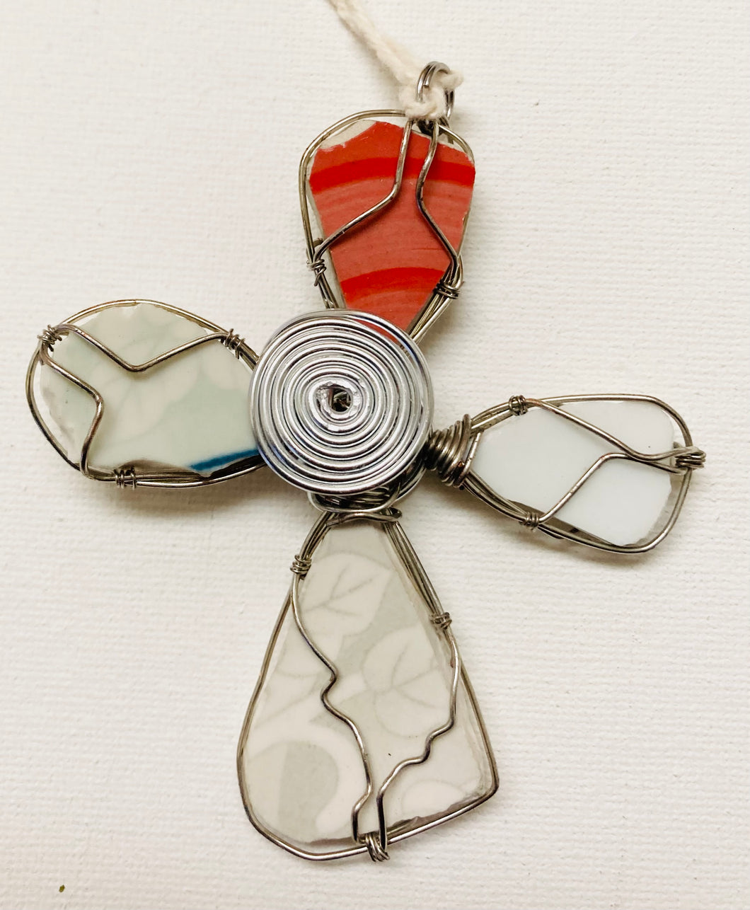 Cross Ornament (Red & White)