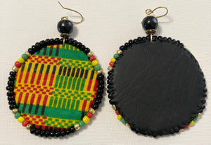 Green Kente Earrings