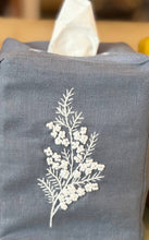 Load image into Gallery viewer, Mustard Color Linen Tissue Box Covers- Hand Embroidered

