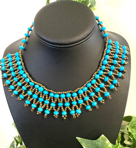 Blue Beaded Necklace