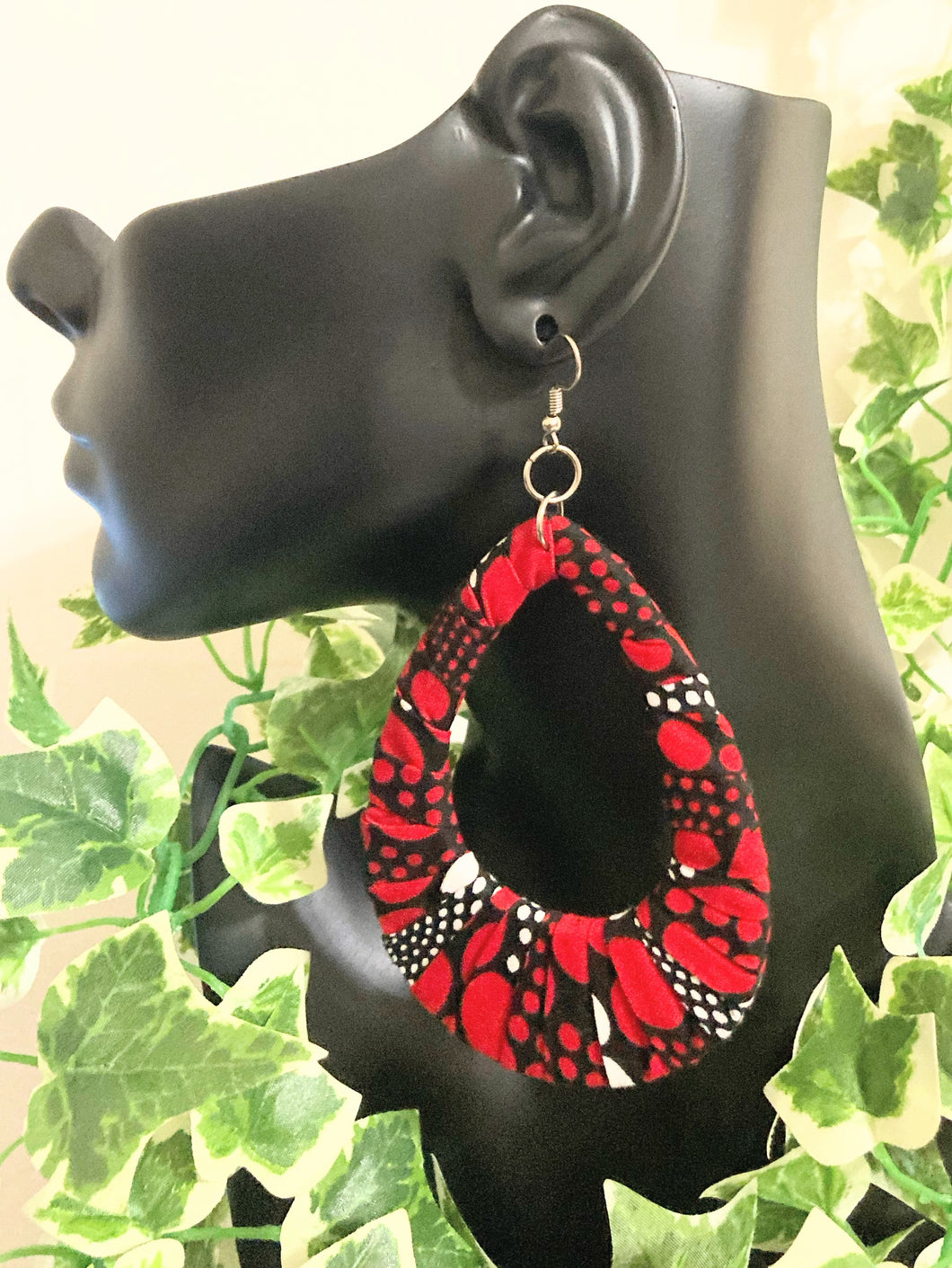 Red Ankara Earrings