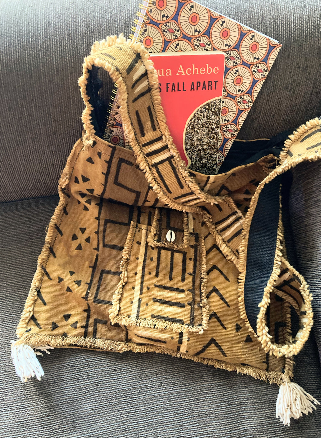 Golden Mudcloth Shoulder Bag