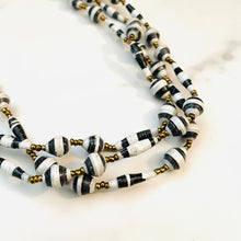 Load image into Gallery viewer, Kenyan Paper Bead Necklace | Black &amp; White
