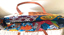 Load image into Gallery viewer, Mudcloth &amp; Leather Tote
