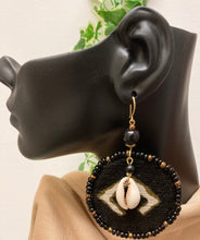 Load image into Gallery viewer, Mudcloth with Cowrie Earrings
