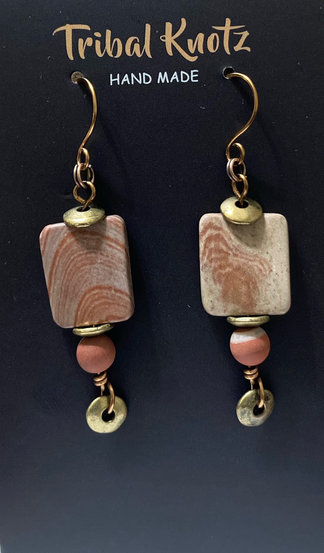 Jasper & Antique Brass Earrings