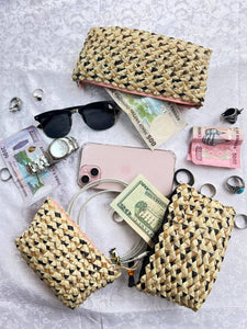 Palm Leaf Phone Purse: Coral