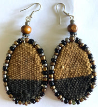 Load image into Gallery viewer, African Mudcloth Beaded Earrings
