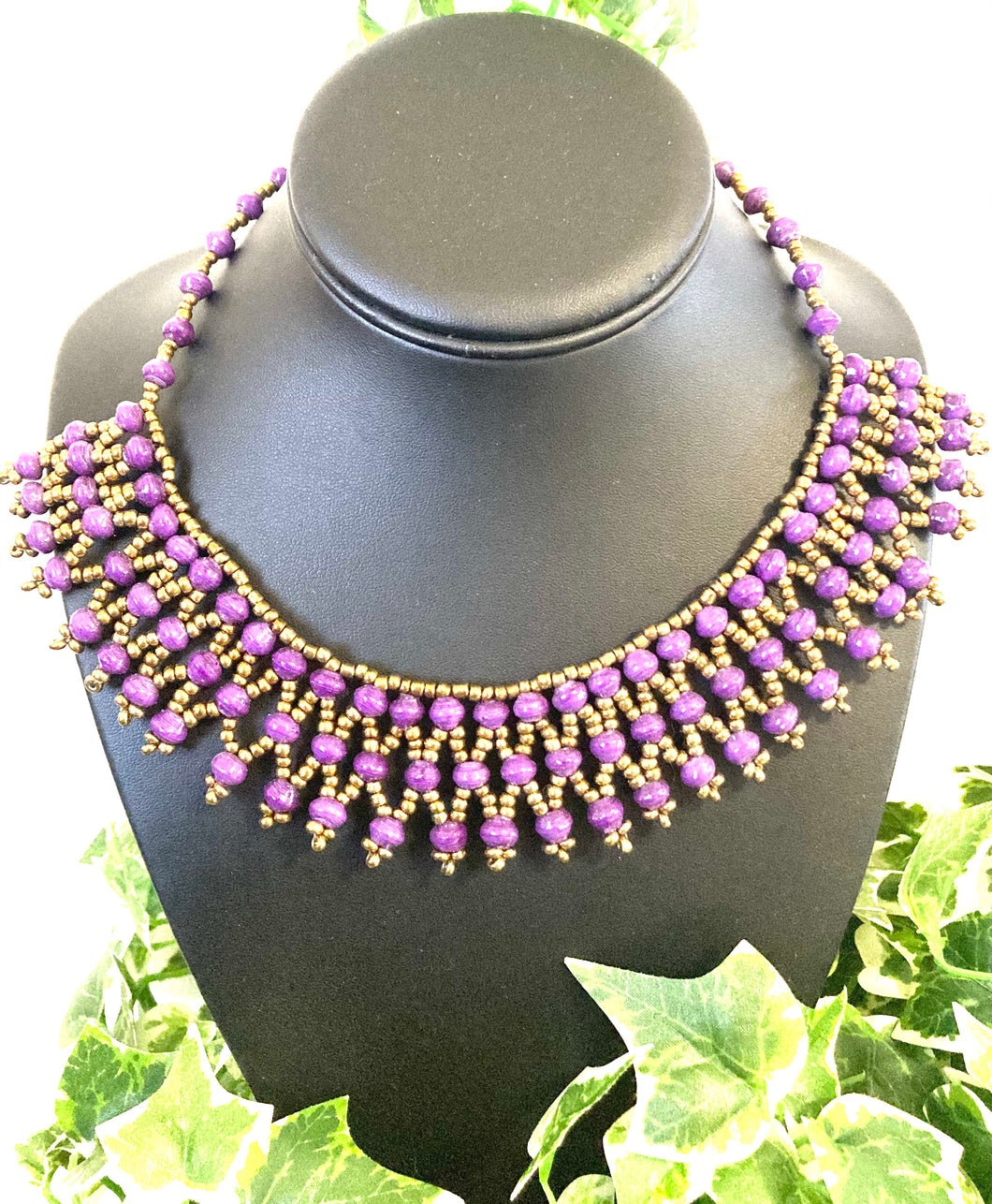 Purple Beaded Necklace