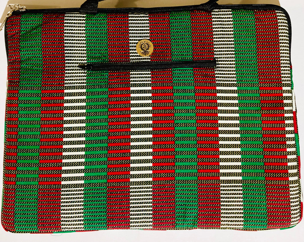 Red & Green Kente Print- Laptop Case