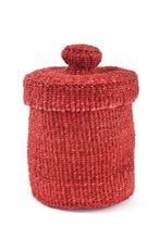 Load image into Gallery viewer, Red Sisal Lidded Container Basket

