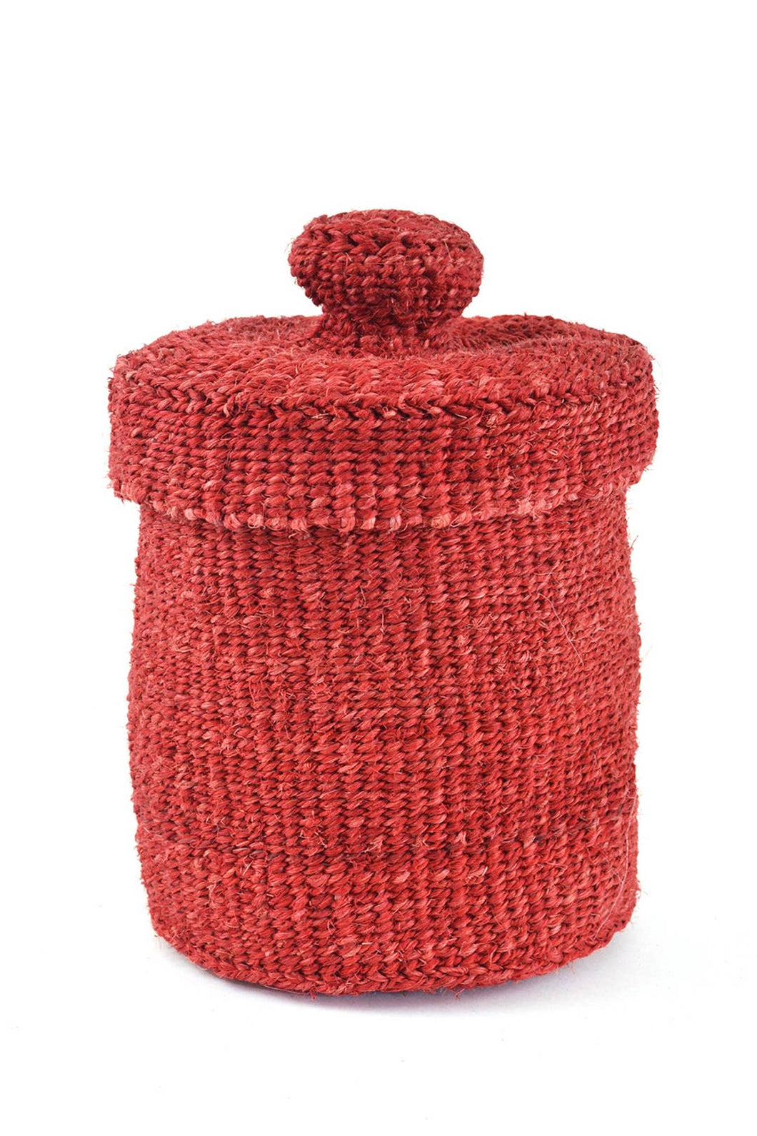 Red Sisal Lidded Container Basket
