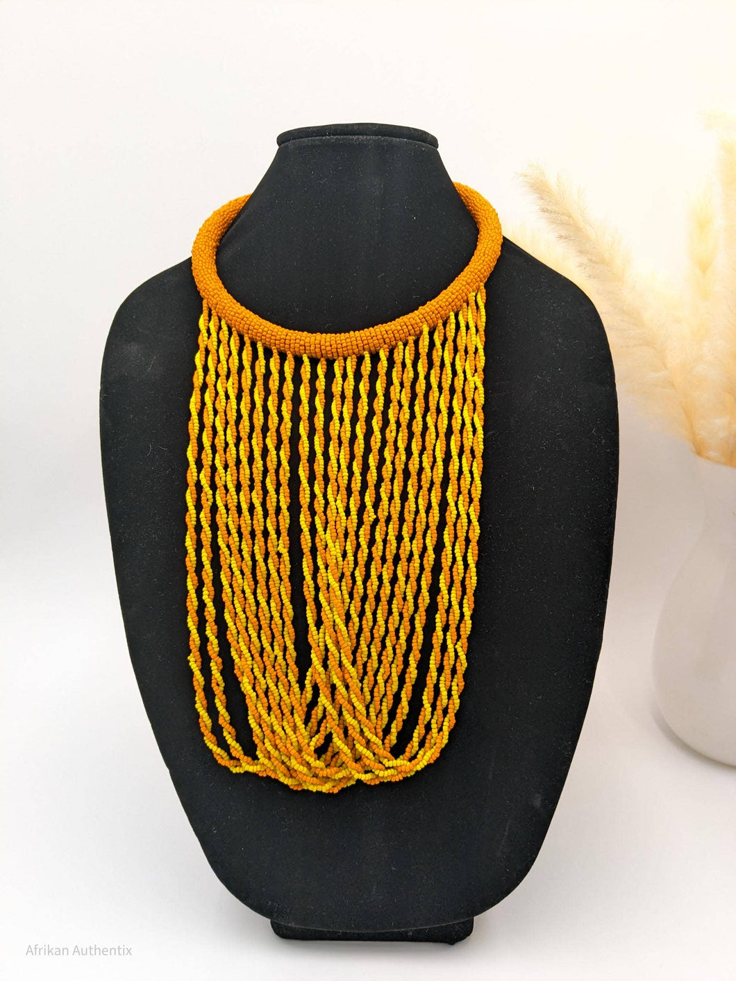 Orange & Yellow Handmade Bib Necklace