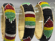 Load image into Gallery viewer, Black Beaded Leather Bracelet
