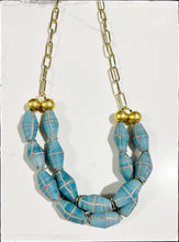Load image into Gallery viewer, Turquoise Java French Cross Beaded Necklace
