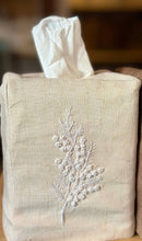 Load image into Gallery viewer, Mustard Color Linen Tissue Box Covers- Hand Embroidered

