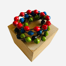 Load image into Gallery viewer, Blue Kenyan Paper Bead Bracelet
