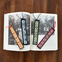 Load image into Gallery viewer, Orange Hand-Embroidered Tatreez Bookmark
