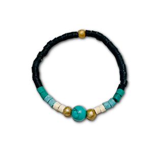 Turquoise Ceramic Beaded Bracelet