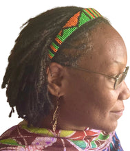 Load image into Gallery viewer, Orange Green Black Beaded Headband
