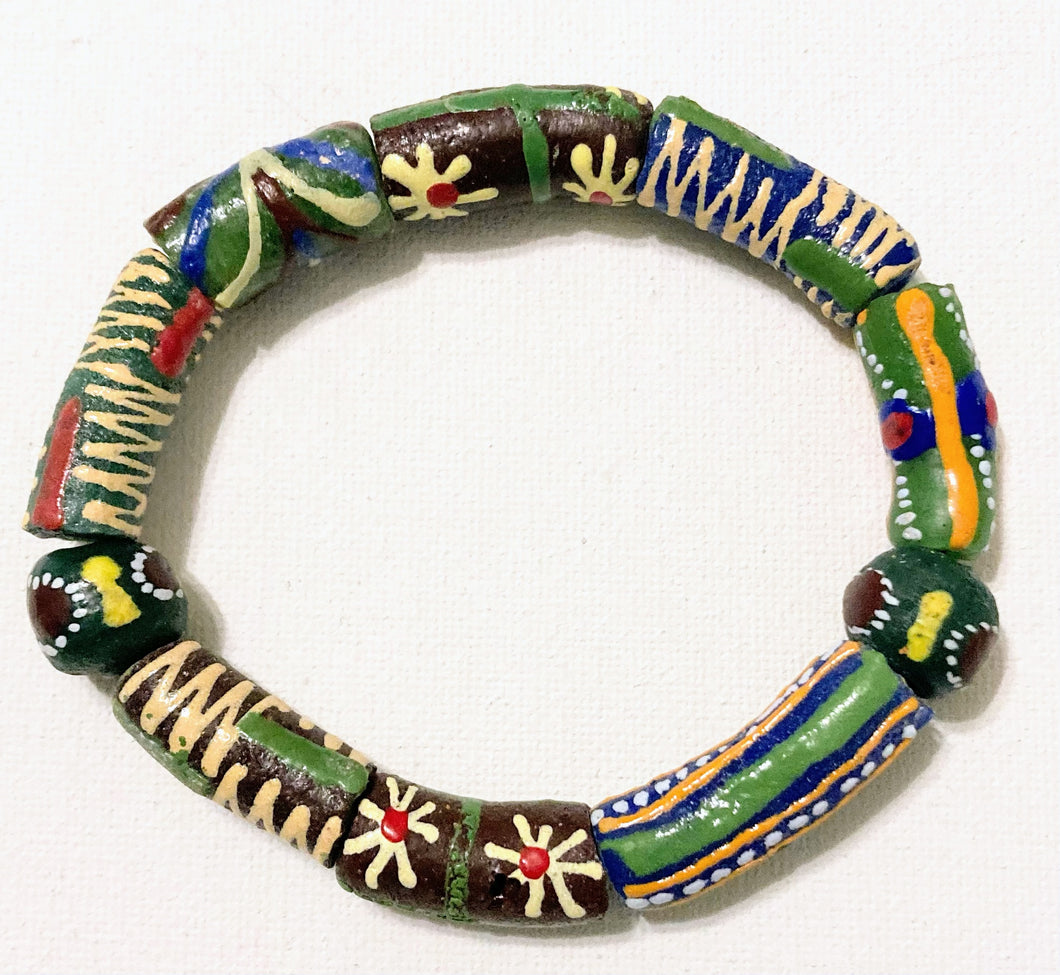 Krobo Stretch Bracelet- Green