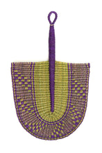 Load image into Gallery viewer, African Violet Veta Vera Hand Fan Woven Wall Art
