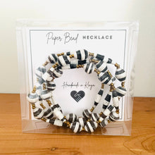 Load image into Gallery viewer, Kenyan Paper Bead Necklace | Black &amp; White
